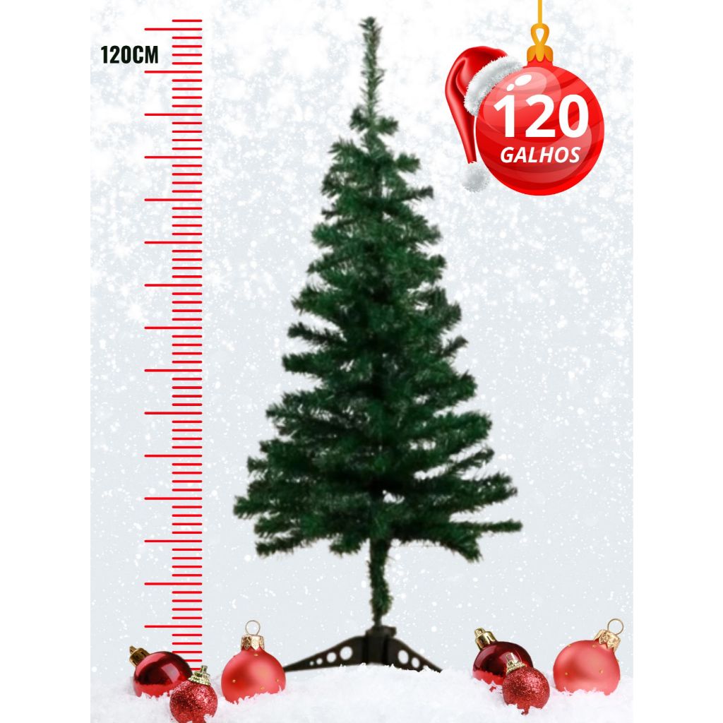 Arvore Natal 120cm 120 Galhos Verde Decoração Pinheiro Canadense